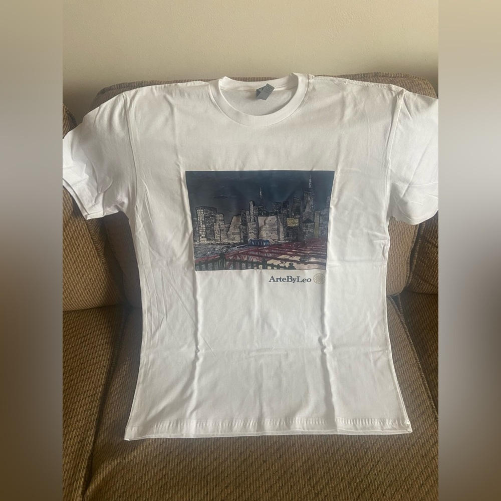White T-Shirt Unisex, with fine art print, 100% Cotton, 100%Cool